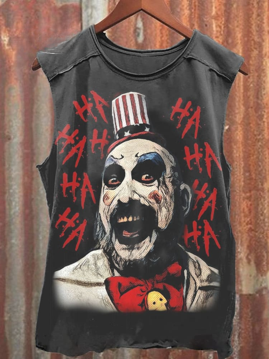 Unisex Horror Print 100% Cotton Tank Top