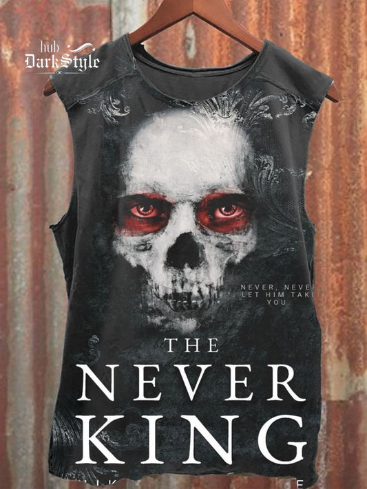 Unisex The Never King Print 100% Cotton Casual Tank Top