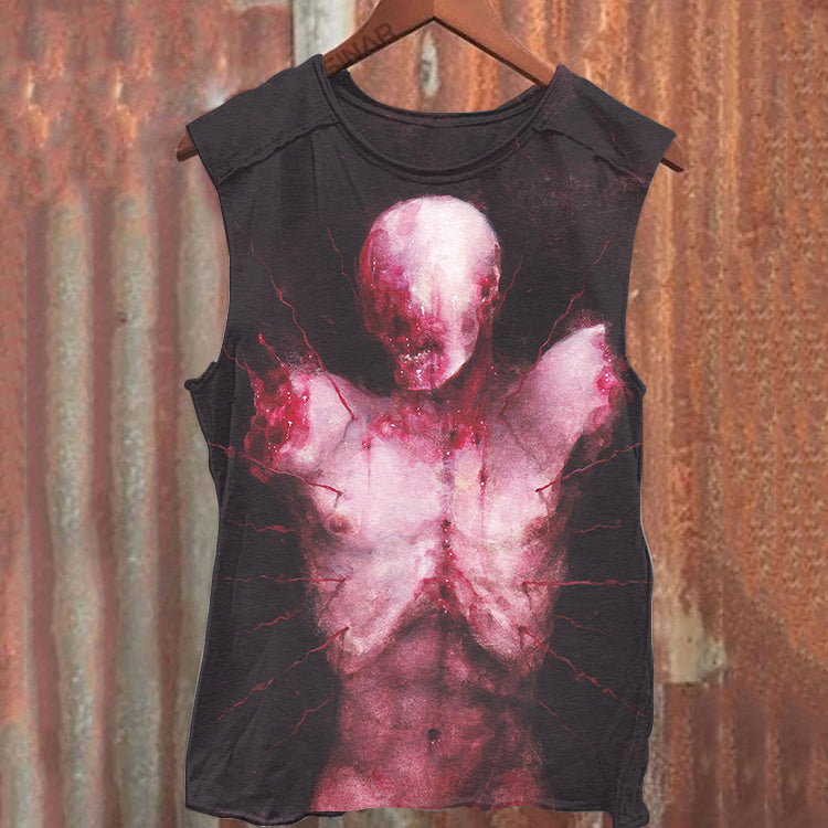 Unisex Horror Body Art Print Tank Top