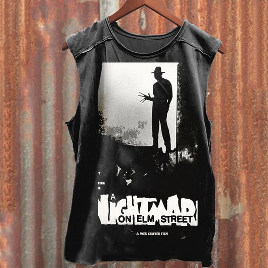 Horror Movie Vintage Graphic Print Tank Top