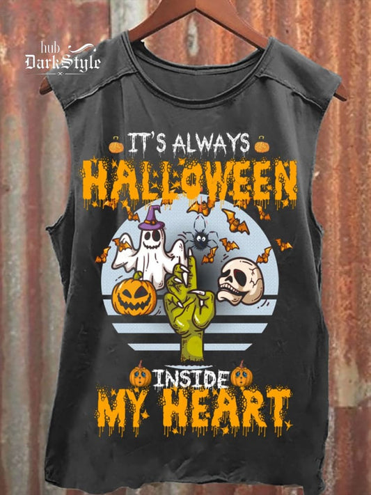 It's Always Halloween Inside My Heart Print Unisex Classic Tank Top