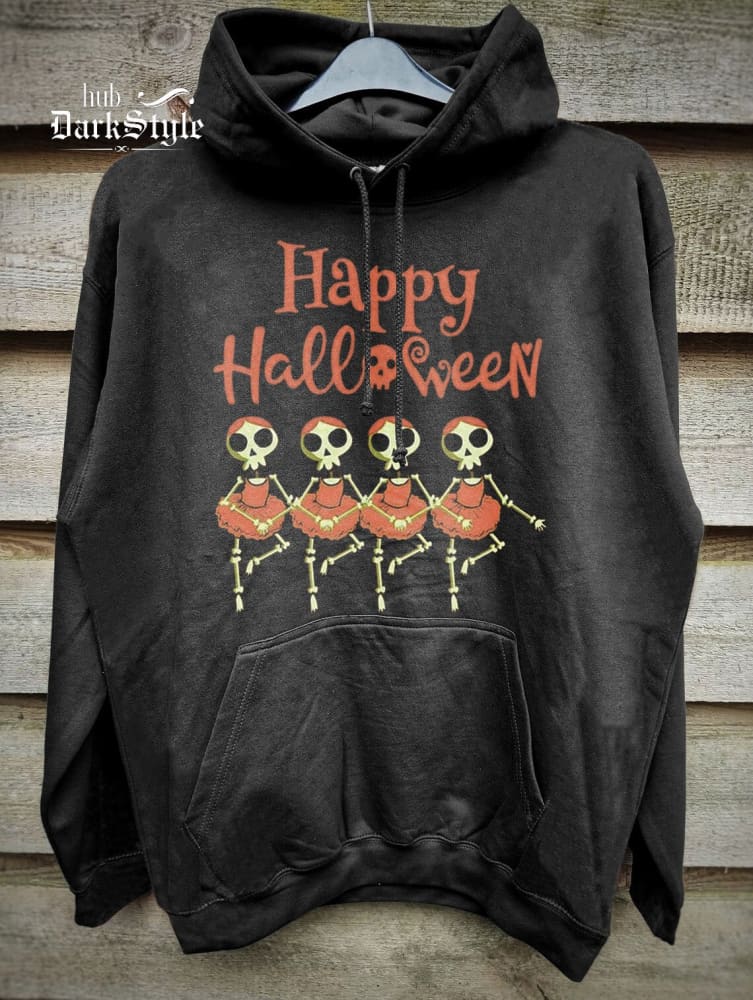 Sweat à capuche unisexe décontracté imprimé Happy Halloween 