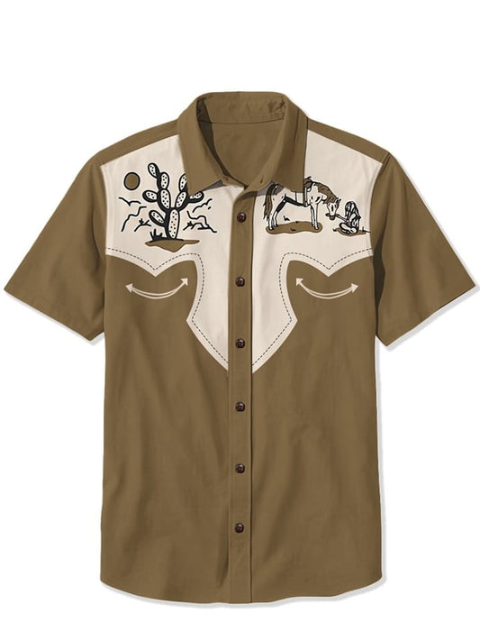 Men's Western Vintage  Style Printed Shirt