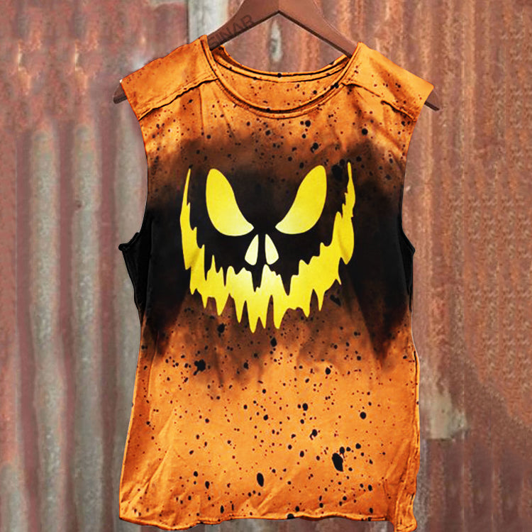 Halloween-Kürbis-Tanktop für Unisex 