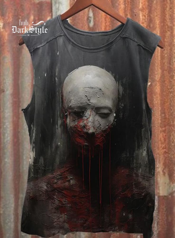 Weird Blood Dark Horror Gothic Halloween Vintage Art Print Tank Top