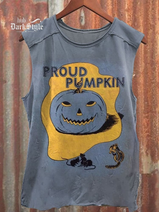 Lässiges Tanktop mit „Prost Pumpkin“-Kunstdruck 