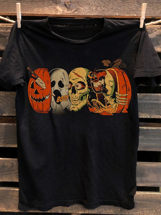 T-shirt classique unisexe à motif d'horreur d'Halloween d'Eagerlys 