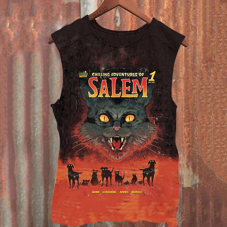 Unisex Horror Movie Print Tank Top