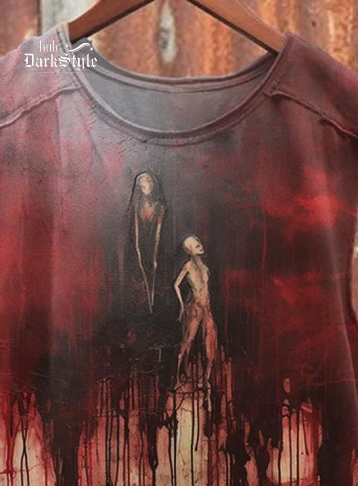 Weird Blood Dark Horror Gothic Halloween Vintage Art Print Tank Top