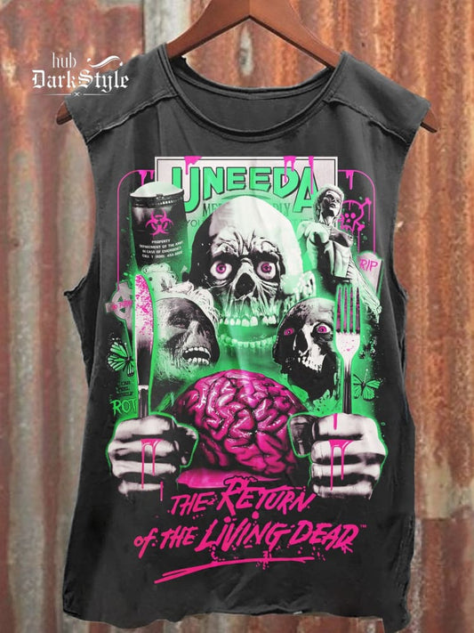 Unisex-Tanktop mit Vintage-Totenkopf-Aufdruck „The Return To The Living Dead“, 100 % Baumwolle, lässig 