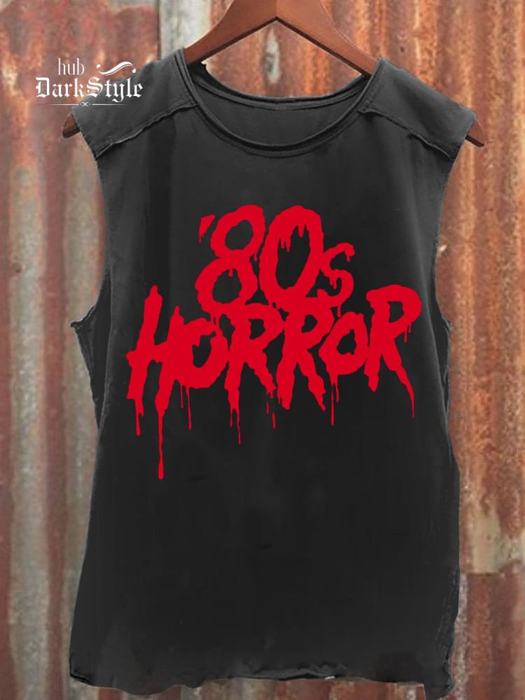 Unisex Tanktop mit Horror-Print im 80er-Jahre-Stil 