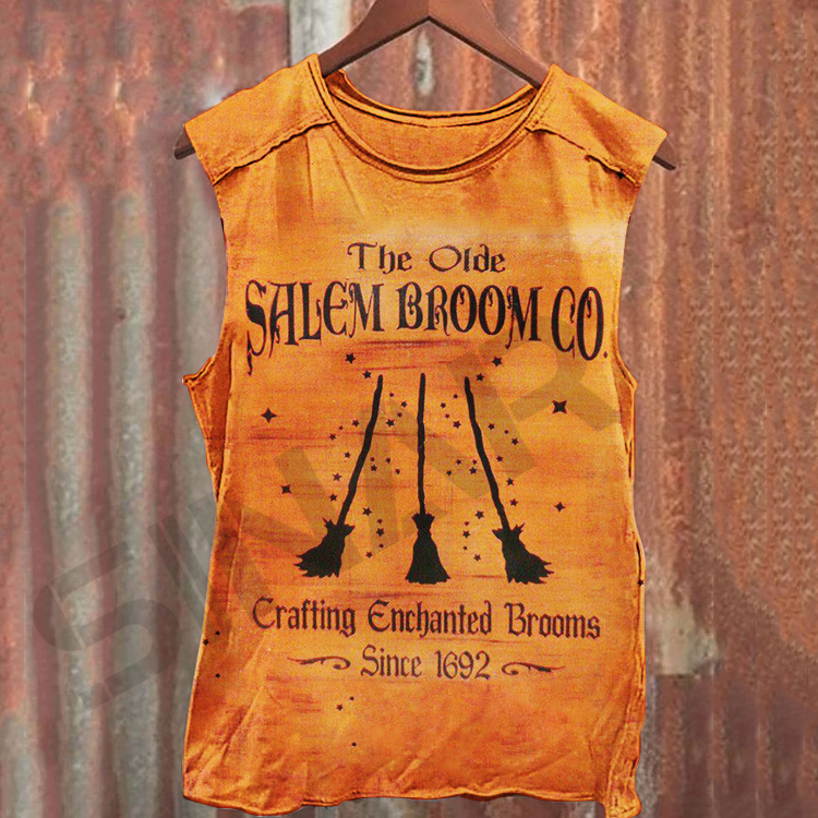 Unisex Halloween Retro Print Tank Top