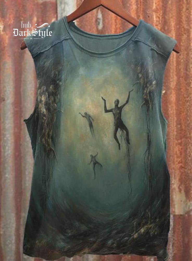 Weird Dark Horror Gothic Halloween Vintage Art Print Tank Top