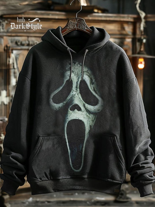 Unisex Kapuzenpullover mit Halloween-Schrei-Aufdruck 