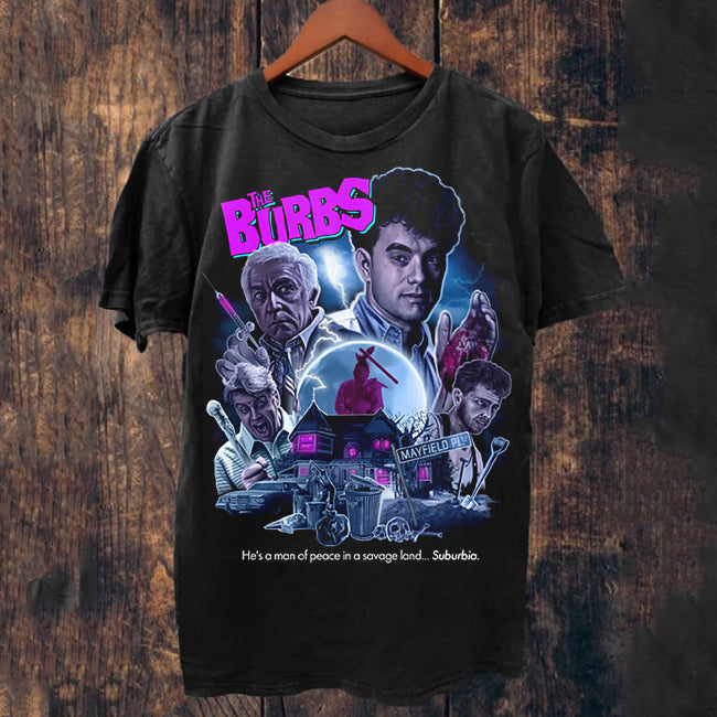 Horror Movie Vintage Graphic  Print Tee Shirt