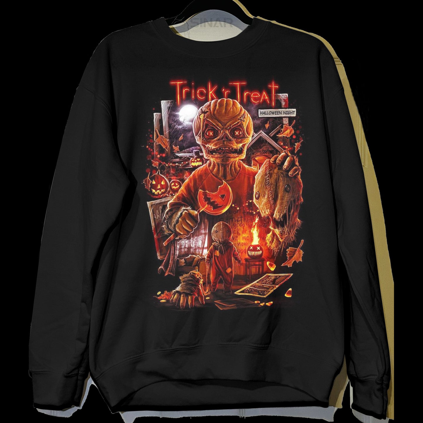 Unisex-Sweatshirt mit Totenkopf-Halloween-Print 