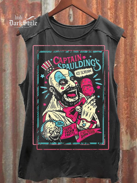 Unisex Vintage Rob Zombie Captain Spaulding Gruseliger Clown Was ist los Kio Print Lässiges Tanktop 