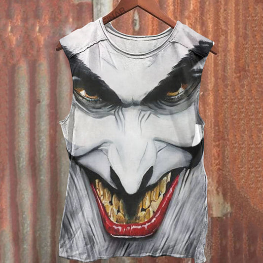 Unisex Halloween ghost face print Tank Top