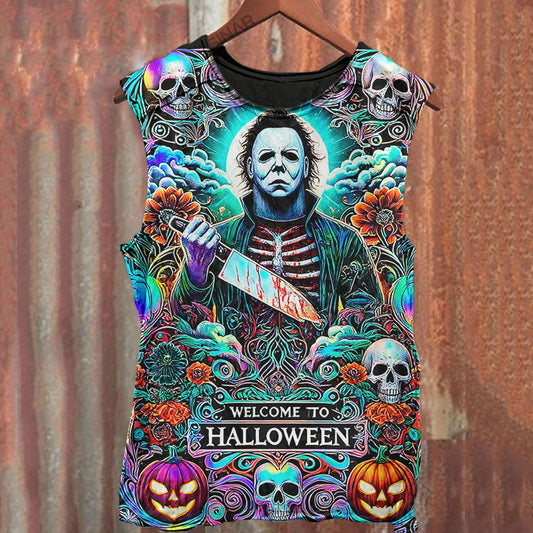 Willkommen zu Halloween Michael Tarotkarte, Tank Top 