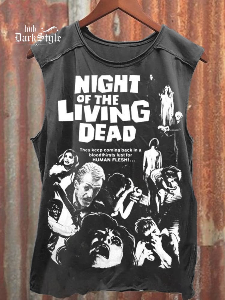 Lässiges Tanktop aus Baumwolle mit Horror-Print, Unisex 