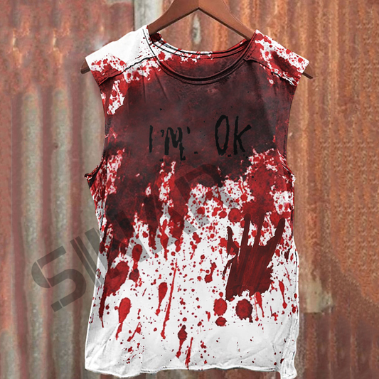 Unisex Bloody Halloween Print T-Shirt