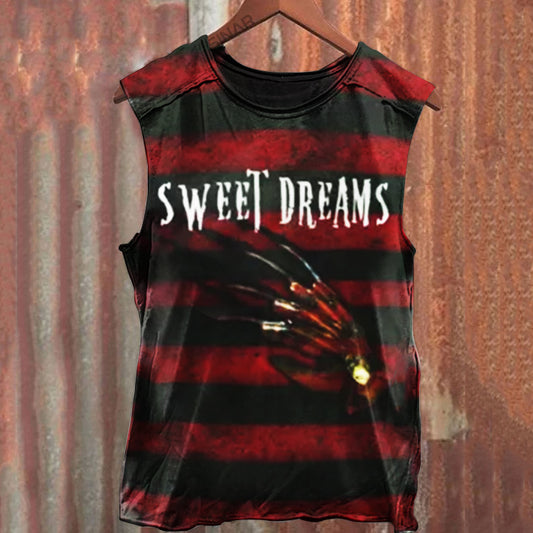 Unisex Freddy Krueger Sweat Dreams 3D AOP T-Shirt Halloween Film Tank Top 