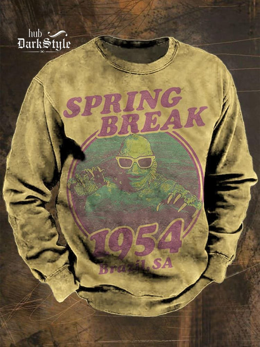 Spring Break 1954 Creature Print Casual Sweatshirt