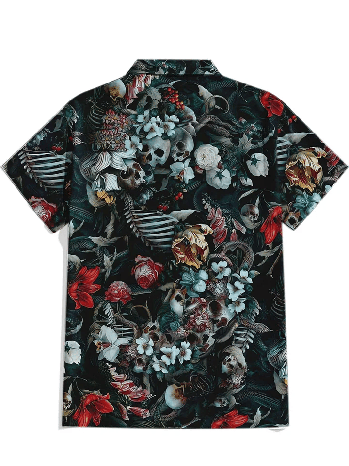 Western Retro Skull Short Sleeve Shirt