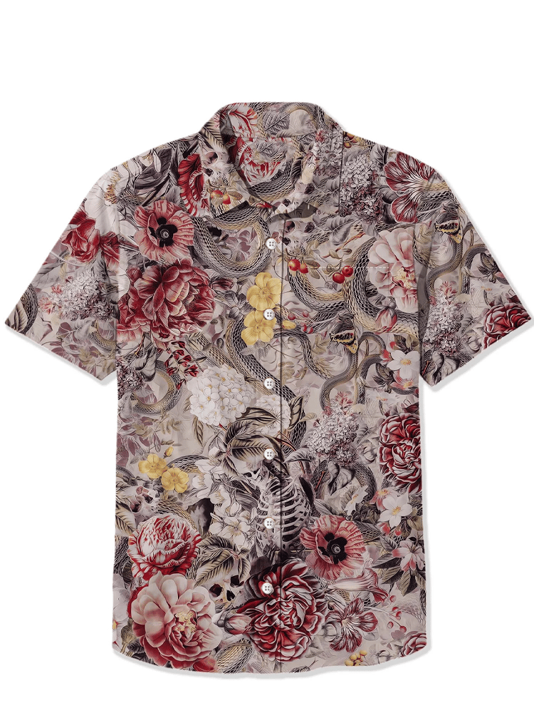 Western Retro Skull Short Sleeve Shirt