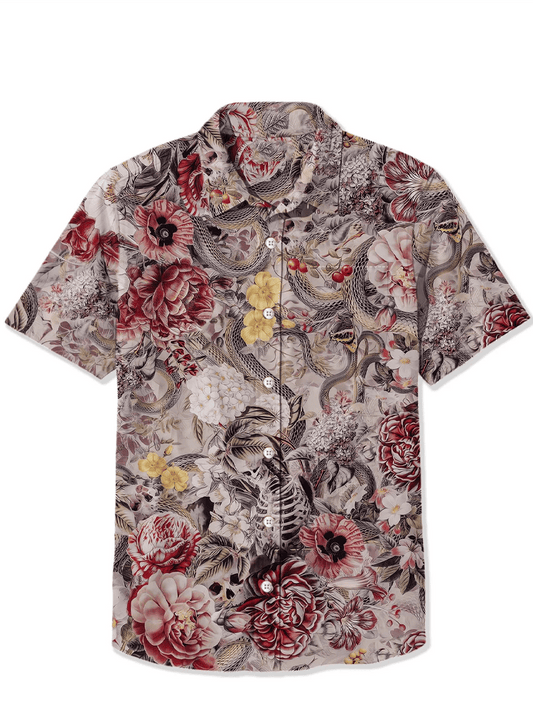 Western Retro Skull Short Sleeve Shirt