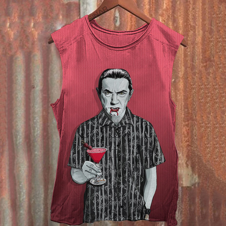 Unisex Tiki Dracula W/Rot Stroh Hintergrund Klassisches Tank Top 