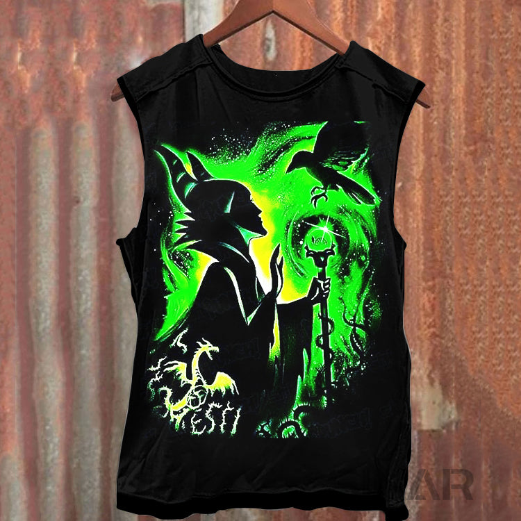 Unisex Tank Top mit Halloween-Hexe im Retro-Print 