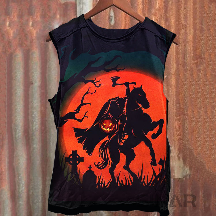 Tanktop mit Halloween-Retro-Print, Unisex 