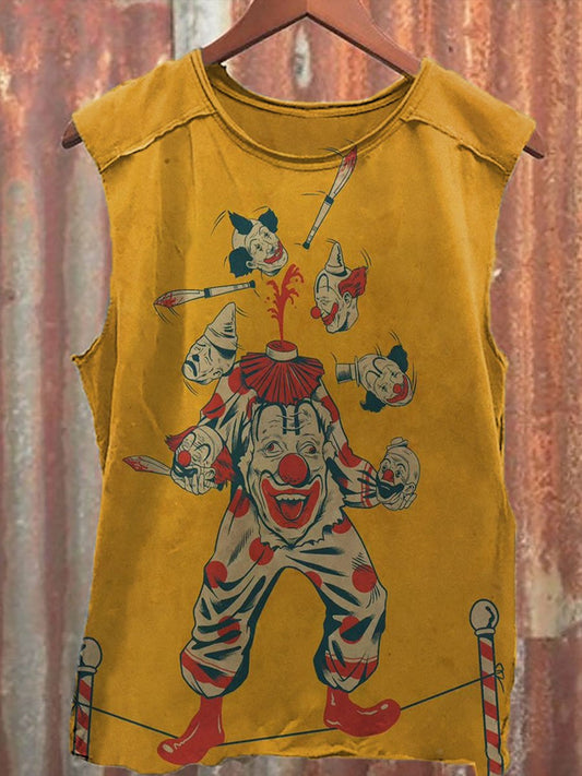 Halloween Clown Kunst Illustration Druck Unisex klassisches Tank Top 