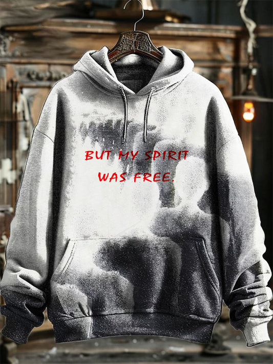 Neutral Fashion Retro Soul Full Body Printed Hooded Sweatshirt