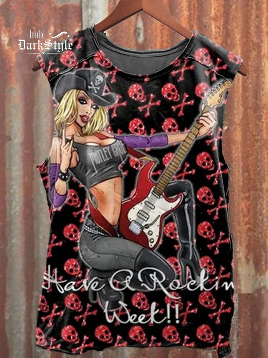 Unisex Tanktop aus Baumwolle im Retro-Stil mit sexy Rock-Baby-Aufdruck 