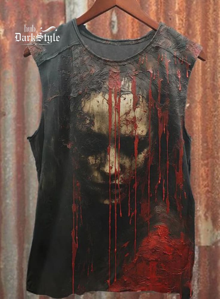 Weird Blood Dark Horror Gothic Halloween Vintage Art Print Tank Top