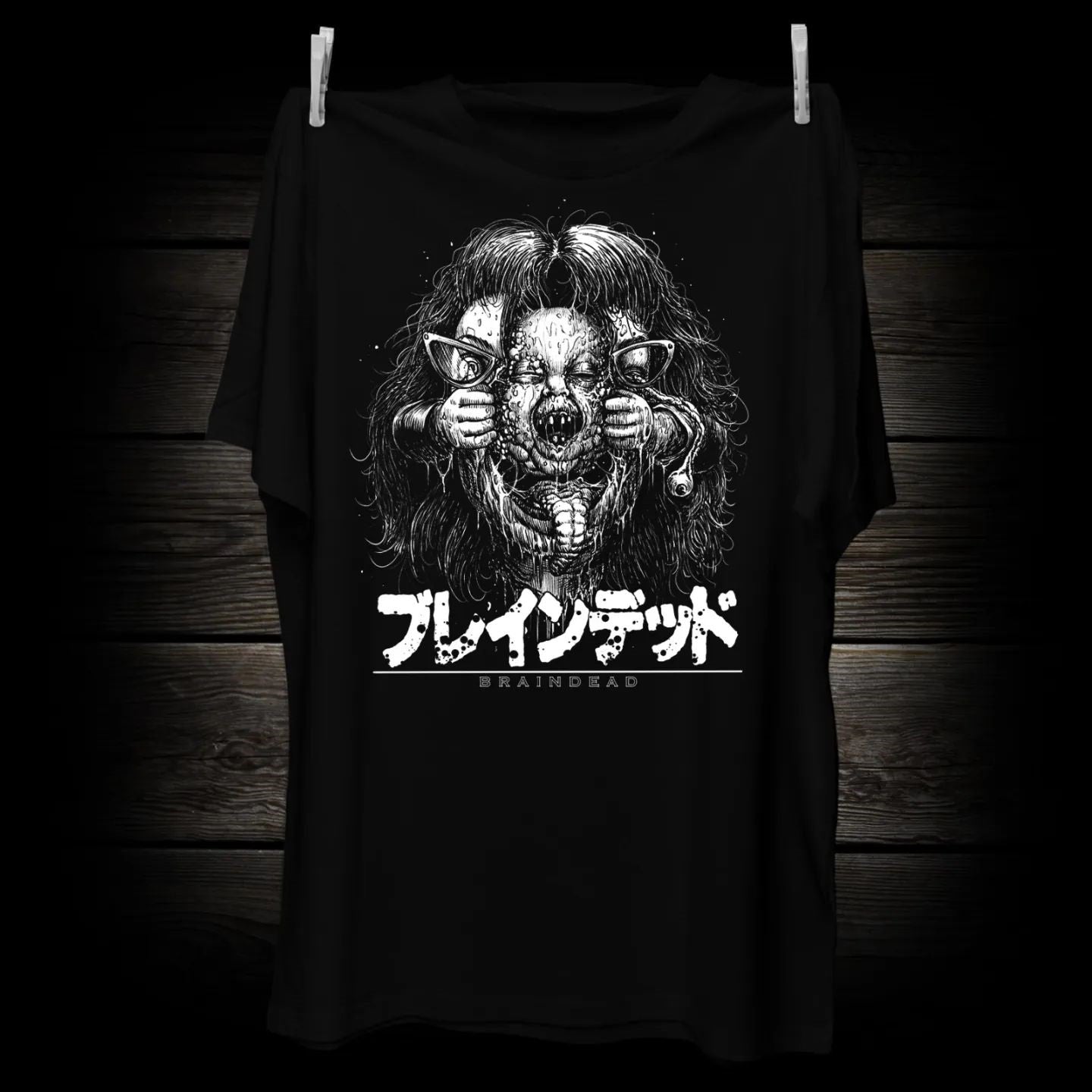 Horror Movie Vintage Graphic  Print Tee Shirt