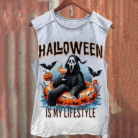 Unisex Halloween is my Lifestyle Ghost Tabk Top