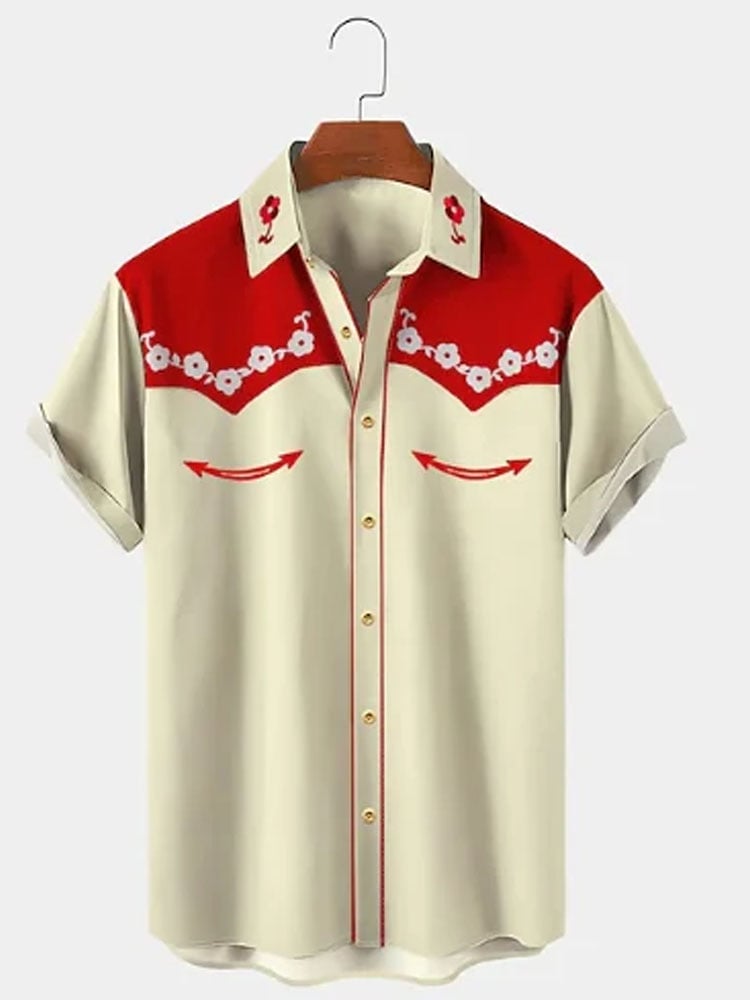 Men's Western Vintage  Style Printed Shirt