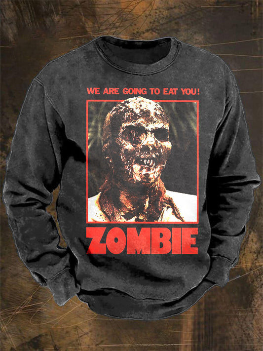 Retro Zombie Art Printed Pattern Casual Sportswear