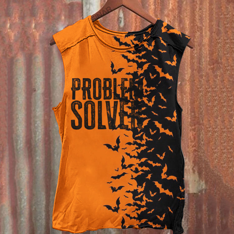 Unisex Halloween Bat Print Tank Top