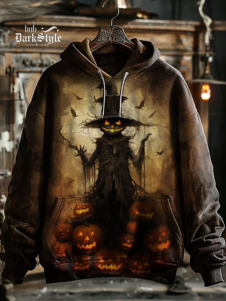 Halloween Vogelscheuche Kürbis Print Unisex Hoodie Sweatshirt 