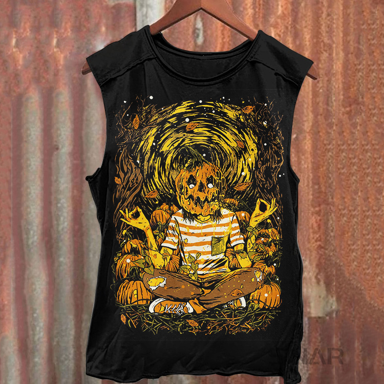 Unisex Halloween Retro Print Tank Top