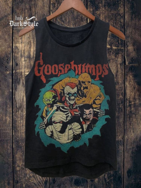 Goosebump Halloween Print Tank Top