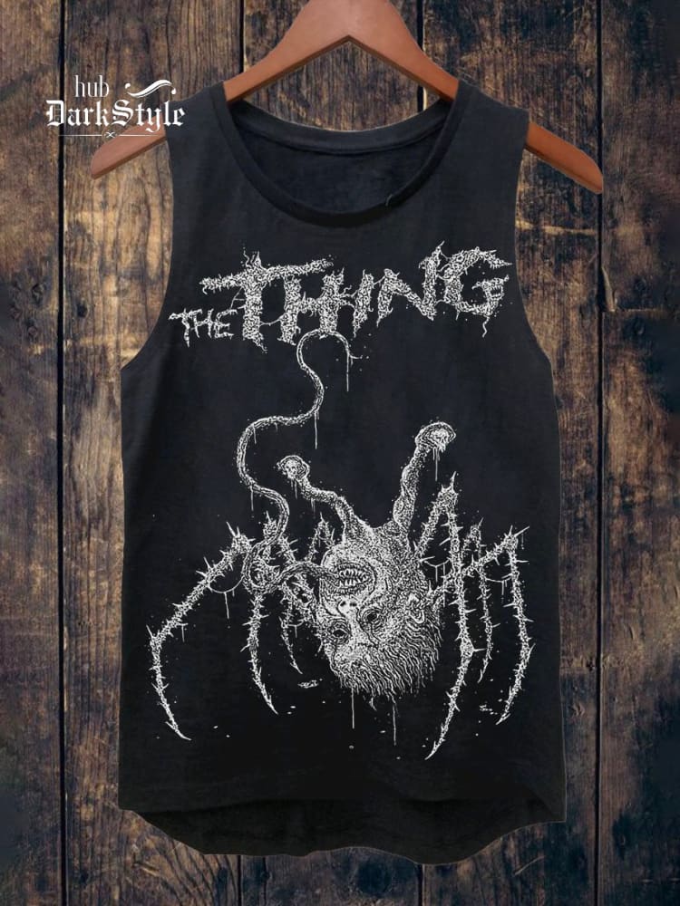 Unisex-Tanktop aus Baumwolle mit Horror-Print 