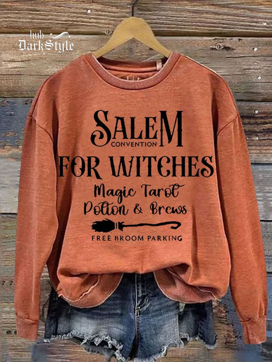 1692 Salem Broom Co Halloween Print Casual Sweatshirt