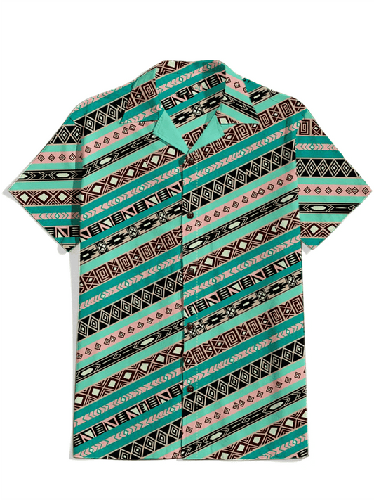 Western retro ethnic style short-sleeved shirt