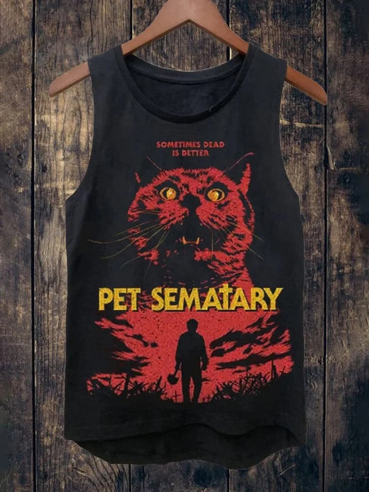 Unisex Vintage 80s Pet Sematary   cotton Unisex Tank Top