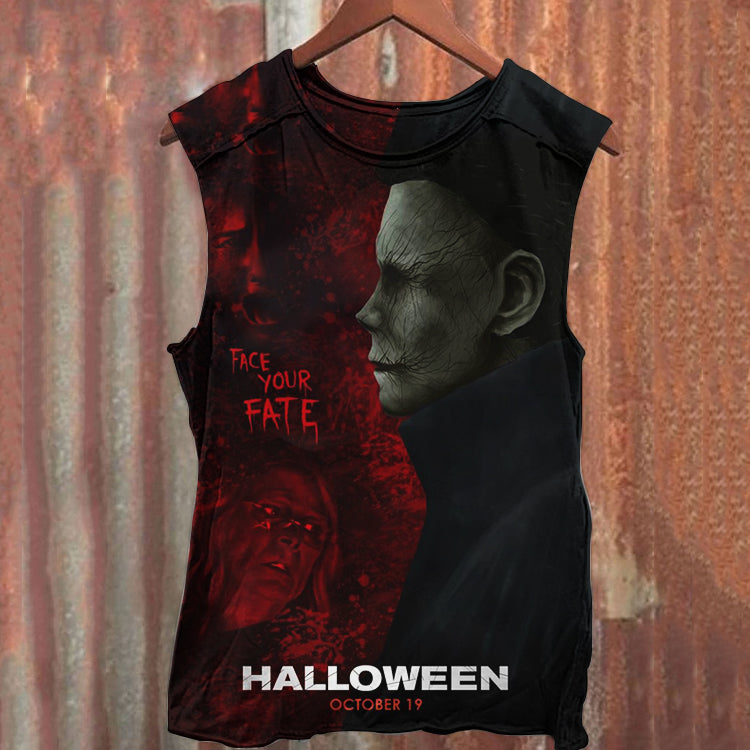 Unisex Horror Movie Halloween Retro Print Tank Top